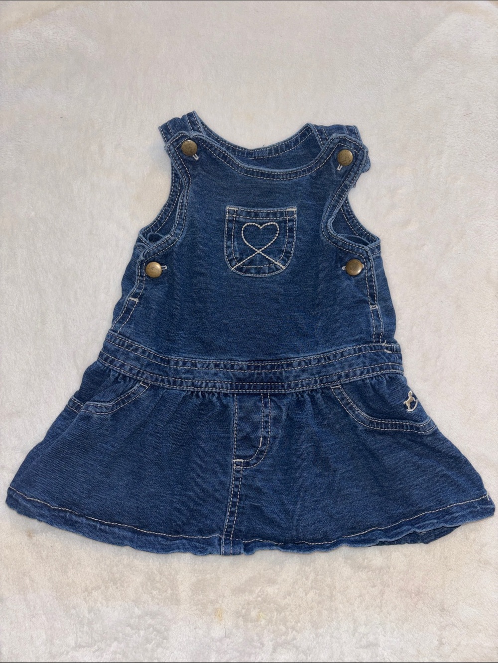 Faded Glory Classic Denim Dress - Blue Girls' Overall Skirt organic cotton